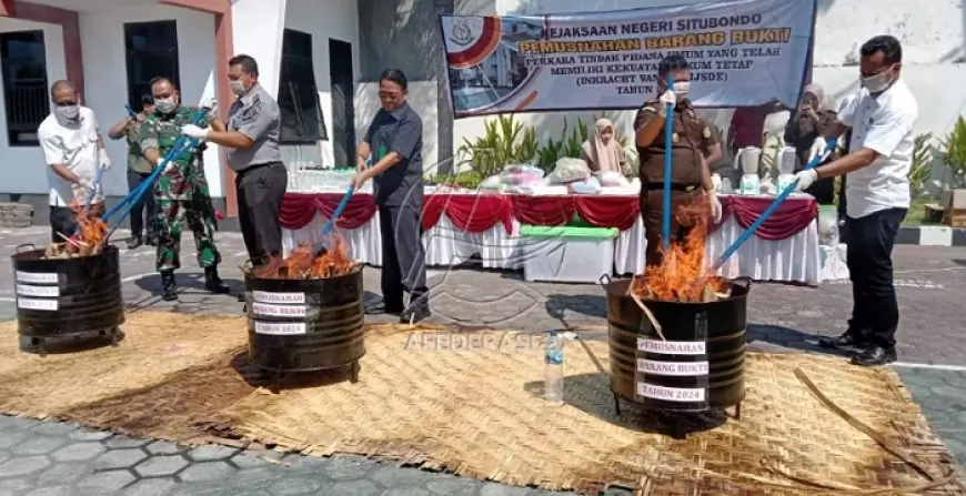 Kejaksaan Situbondo Musnahkan Ribuan Barang Bukti, Narkoba Mendominasi