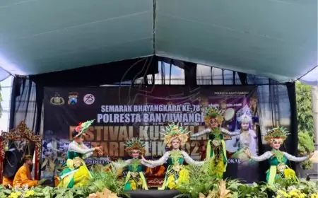 Sambut HUT Bhayangkara, Polresta Banyuwangi Ikut Jaga Pelestarian Budaya