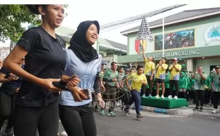 Kodim 0807/Tulungagung dan Dispora Gelar Fun Run Semarak HUT RI ke-79