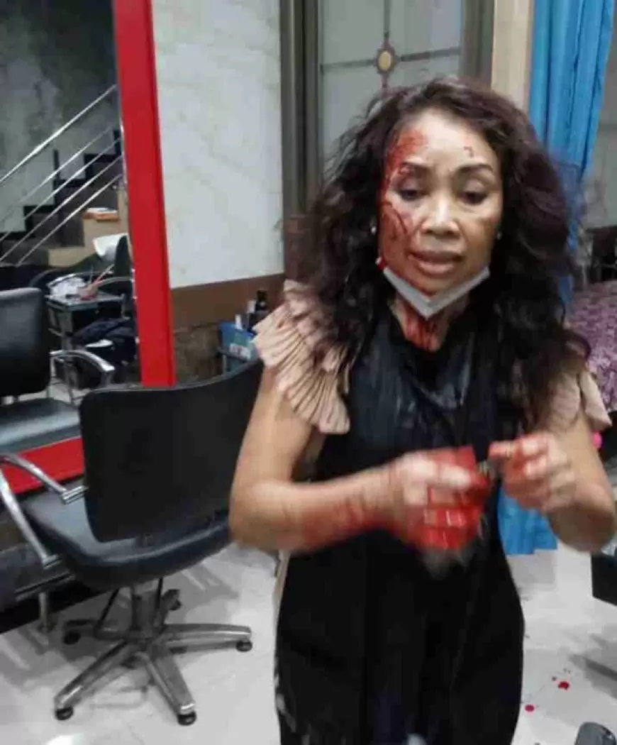 Pemilik Salon Yeany Bersimbah Darah, Dibacok Pengamen Gara-gara Harga Semir
