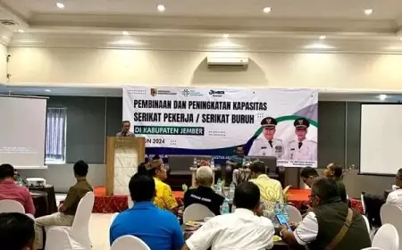Disnaker Jember Gelar Pembinaan dan Peningkatan Kapasitas Serikat Pekerja
