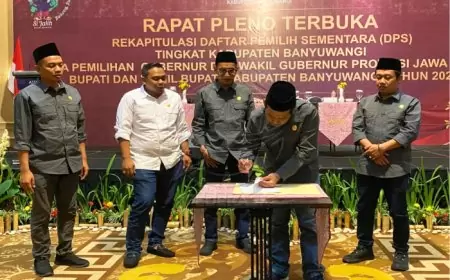 DPS Pilkada 2024 Banyuwangi Ditetapkan, Jumlah Pemilih Berkurang