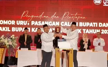 Jadi Calon Tunggal di Pilkada Gresik, Pasangan Yani - Alif Dapat Nomer Urut 1 