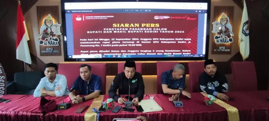 KPU Kabupaten Kediri Tetapkan Dhito-Dewi dan Deny-Mudawanah Jadi Paslon 