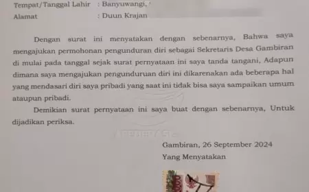 Pengunduran Diri Mendadak Sekdes Gambiran Picu Spekulasi Publik, Ada Apa di Balik Keputusan Ini?