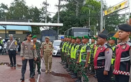 Polres Trenggalek Gelar Apel Gabungan Pengamanan Pelantikan Presiden dan Wakil Presiden RI