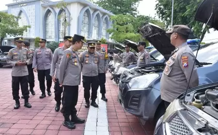 Tim Birolog Polda Jatim Cek Kendaraan Dinas dan Almatsus Polres Gresik