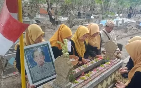 Siswa SDN Kepuhrejo 1 Kudu Ziarah ke Makam Pejuang Kemerdekaan 