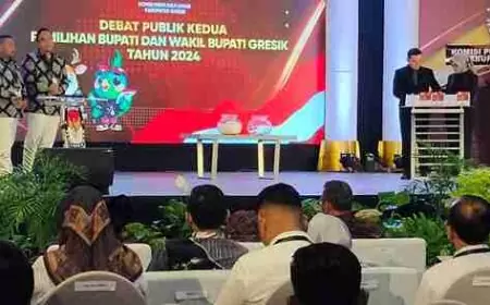 Debat Pamungkas Pilkada Gresik, Paslon Tunggal Yani-Alif Janji Tuntaskan Banjir Kali Lamong dan Penataan Wilayah Gresik Utara-Selatan