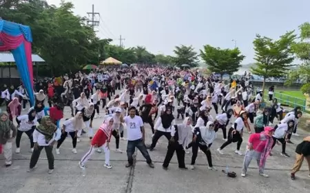 Jelang Masa Tenang, Ribuan Relawan Yani Alif ikuti Kampanye Akbar Senam Serentak 