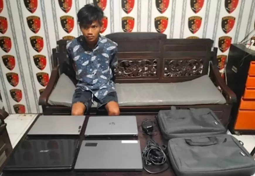 Bobol Ruang Kepala Sekolah,  Seorang Pemuda  Gasak Laptop 