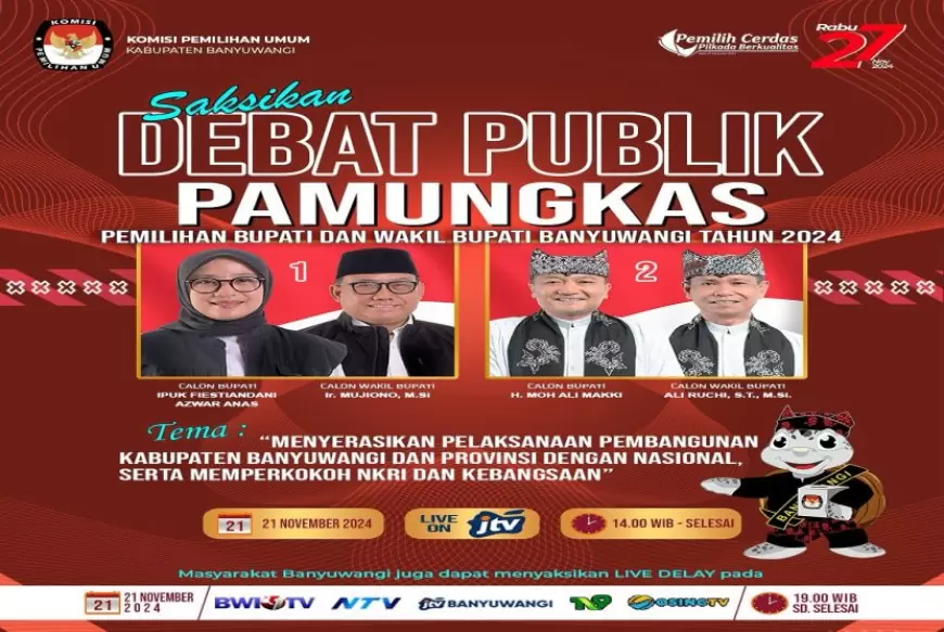Debat Pamungkas Pilkada Banyuwangi, Panggung Terakhir Pertarungan Visi dan Misi Dua Paslon