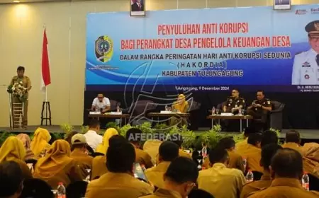 Pemkab Tulungagung Teguhkan Komitmen Antikorupsi, Ratusan Perangkat Desa Ikuti Penyuluhan