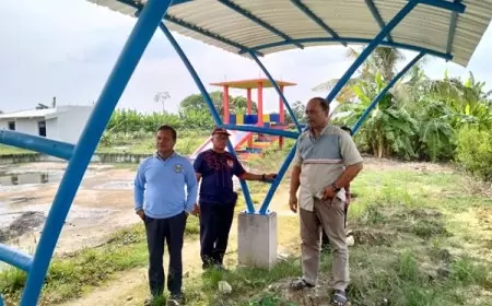 Pastikan Sudah Sesuai RAB, Pemdes Golokan Gresik Kebut Pembangunan Sarpras Wisata 