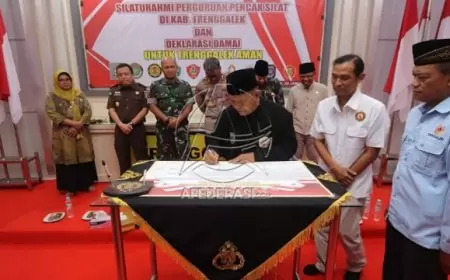 Redam Konflik, Polres Trenggalek dan Perguruan Silat Deklarasi Damai