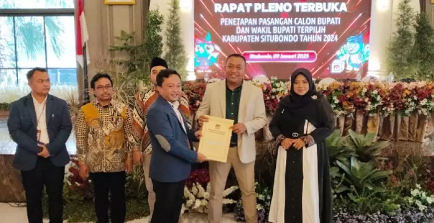 KPU Tetapkan Yusuf-Ulfiah sebagai Bupati dan Wabup Terpilih, Siap Wujudkan Perubahan Situbondo