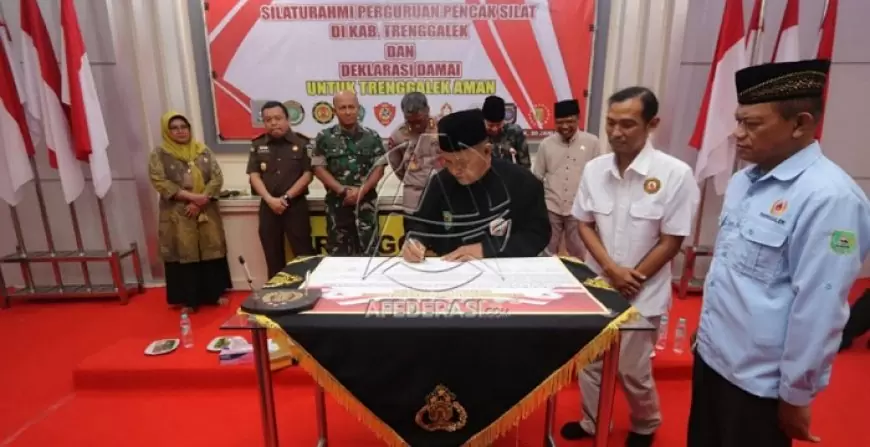 Redam Konflik, Polres Trenggalek dan Perguruan Silat Deklarasi Damai