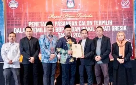 KPU Tetapkan Pasangan Fandi Akhmad Yani – dr. Ashluchul Alif  Bupati dan Wabup Gresik