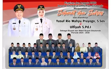 DRPD Situbondo Ucapkan Selamat Pelantikan Bupati dan Wabup Situbondo