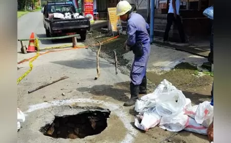 PUPR Tutup Sementara Sinkhole di Tulungagung, Penelitian Geologi Diperlukan
