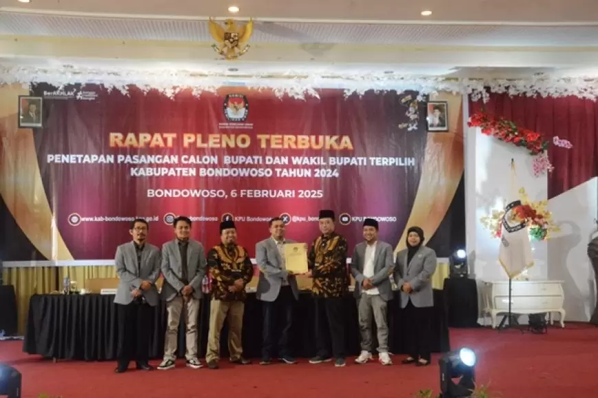 Sah..! KPU Bondowoso Tetapkan Ra Hamid - Ra As'ad sebagai Bupati dan Wakil Bupati Terpilih