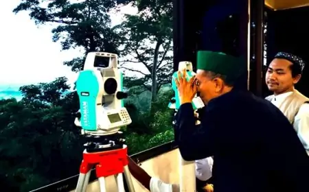Penentuan 1 Syawal 1446 H, Tertutup Awan Hilal Tidak Terlihat di Bukit Condrodipo Gresik 