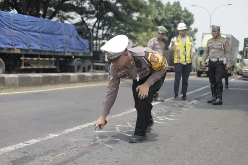 Satlantas Polres Gresik Survey Titik Rawan Laka di Raya Duduksampeyan 