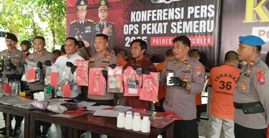 Polres Trenggalek Ungkap 26 Kasus dalam Operasi Pekat Semeru 2025, Narkoba Mendominasi
