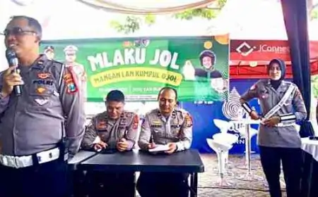 Edukasi Keselamatan Berkendara, Satlantas Sosialisasi dan Makan Bareng Ratusan Driver Ojol