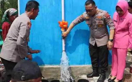 Atasi Kesulitan Air Bersih, Kapolres Probolinggo Kota Resmikan Empat Titik Sumur Bor