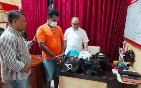 Viral di Medsos, Pencuri Helm di Situbondo Dibekuk Polisi, 12 Barang Bukti Diamankan