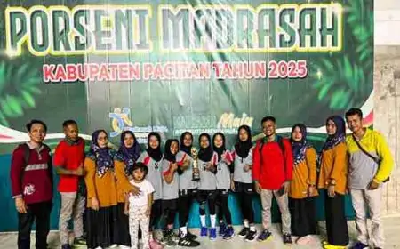 MIM Padi Borong Juara Voli Putri di Porseni 2025 Kabupaten Pacitan