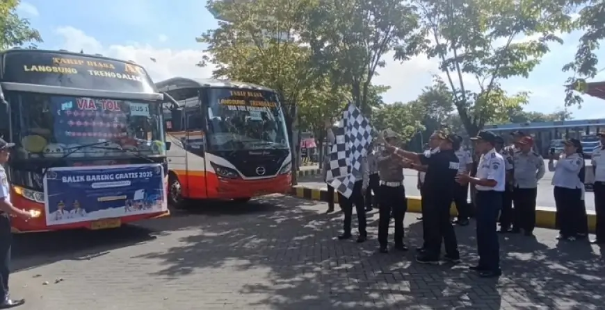 Pemkab Tulungagung Fasilitasi Balik Gratis, 5 Bus Diberangkatkan ke Surabaya