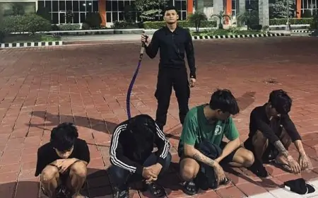 Raimas Kalamunyeng Polres Gresik Gagalkan Tawuran, Amankan 4 Remaja dan Celurit Panjang