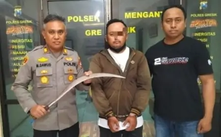 Sempat Kabur, Pelaku Pembacokan di Menganti Gresik Akhirnya Menyerah Diri ke Polisi
