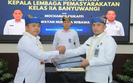 Tongkat Komando Lapas Banyuwangi Bergeser dari Mukaffi ke I Wayan Nurasta Wibawa