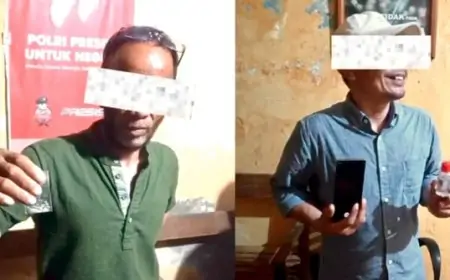 Pesta Sabu, Oknum Kades Ditemani Seorang Wanita di Bawean Gresik Diciduk Polisi