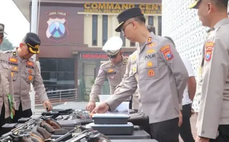 Tegakkan Disiplin, Kapolres Trenggalek Cek Langsung Senpi Dinas Anggota