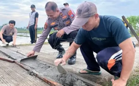 Cegah Balap Liar, Tiga Pilar Bangun Polisi Tidur di Jalur Persawahan Sumbergempol