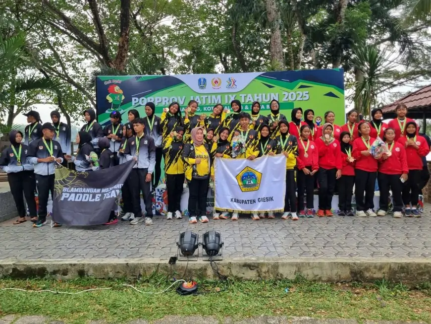 Beraksi di Waduk Selorejo, Tim Dayung Gresik Borong 6 Medali di Porprov IX Jatim