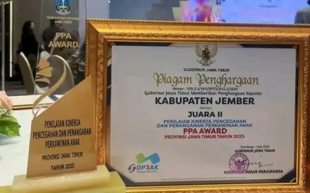 Jember Torehkan Prestasi di PPA Award Jatim 2025, Komitmen Jaga Generasi Emas