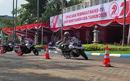 Aksi Ketangkasan Polwan Curi Perhatian di Hari Bhayangkara ke-79 Tulungagung