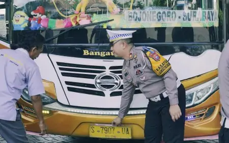 Ramp Check di Terminal Bunder, Dua Bus Kena Tilang karena KIR Mati