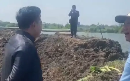 Tanggul Sungai Bengawan Solo Rusak, Ketua DPRD Gresik Geram, Stop Aktifitas Galian C Ilegal