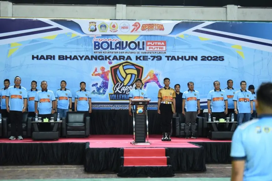 Turnamen Bola Voli Kapolres Gresik Cup Dikuti 17 Tim