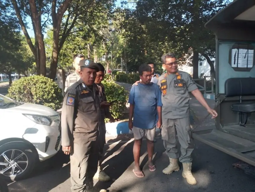 Pria Diduga ODGJ di Bondowoso Sembunyi di Bawah Mobil Dinas Dievakuasi Satpol PP