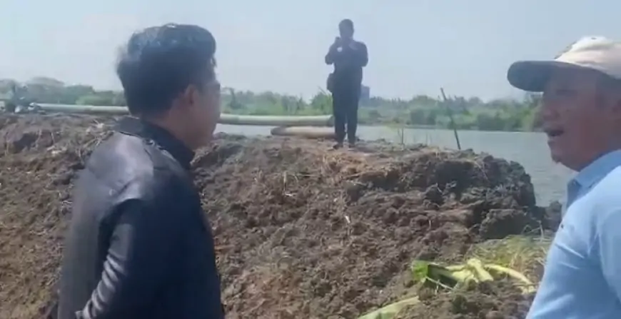 Tanggul Sungai Bengawan Solo Rusak, Ketua DPRD Gresik Geram, Stop Aktifitas Galian C Ilegal