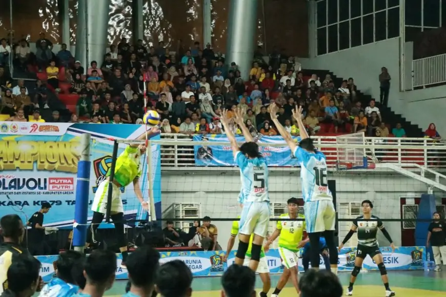 Grand Final Turnamen Bola Voli Kapolres Gresik Cup 2025 Jadi agenda Tahunan