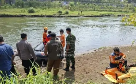 Diduga Terpeleset Saat Memancing, Pria Asal Kediri Hanyut di Sungai Brantas Tulungagung