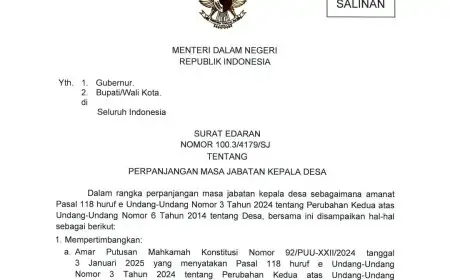 SE Mendagri Perpanjangan Masa Jabatan Kades, 19 Kades Purna Tugas  Bakal Menjabat Lagi